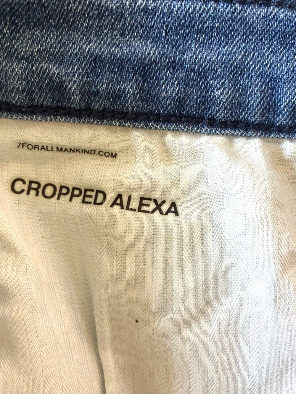 7 For All Mankind Alexa Cropped Jeans Womens 32 High Rise Straight Crop Raw Hem - Picture 3 of 8
